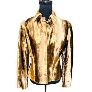 Worth Copper Velvet Blazer Short Statement Jacket Elegant Women 6 Classic Office